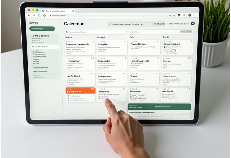 A clean, user-friendly online calendar interface showing available time slots for booking a consultation.