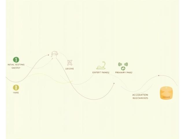 Abstract infographic representing a robust product testing pipeline with icons for lab testing, expert review, user feedback, and certification. Colors are green and orange.